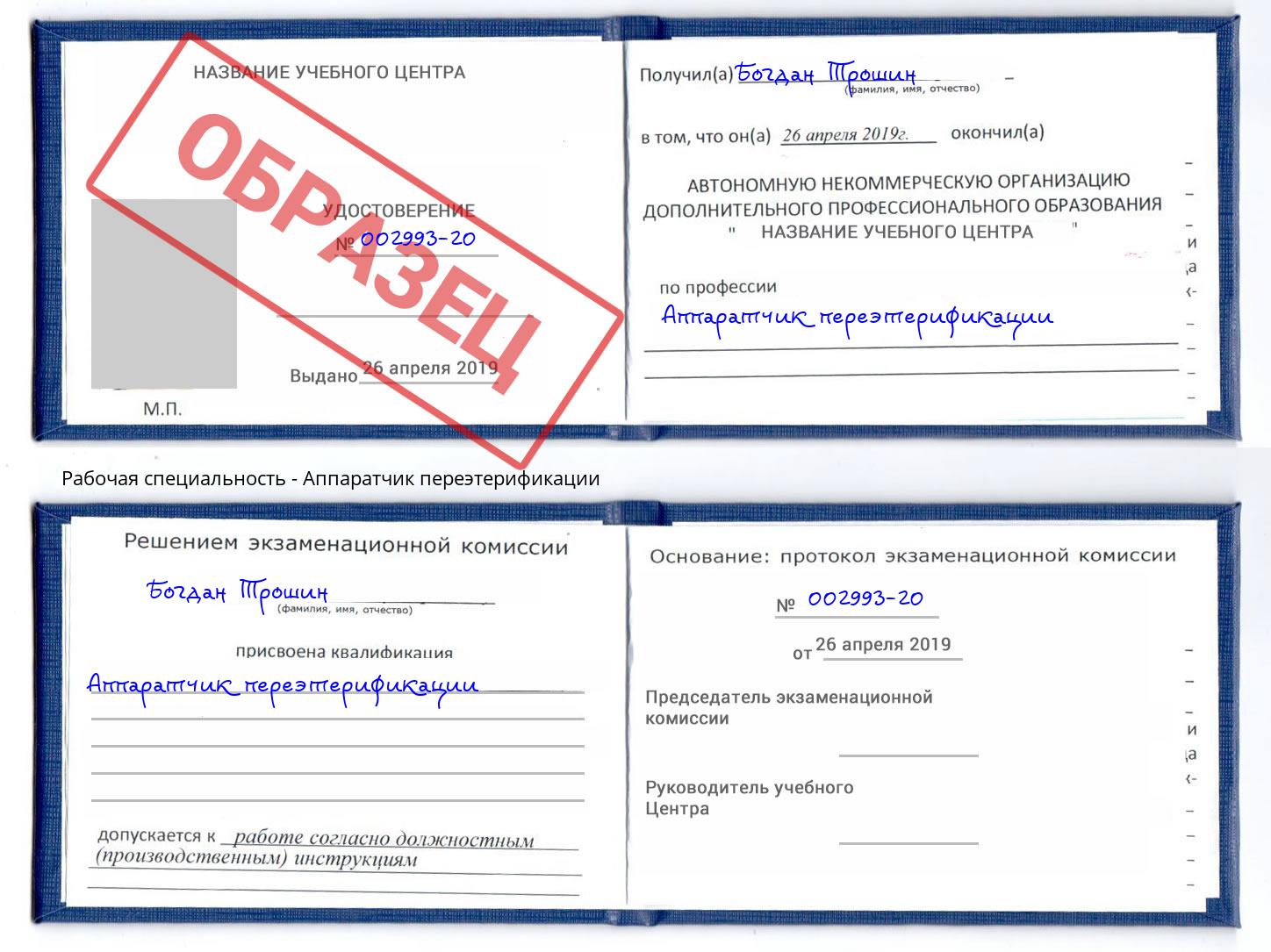 Аппаратчик переэтерификации Маркс
